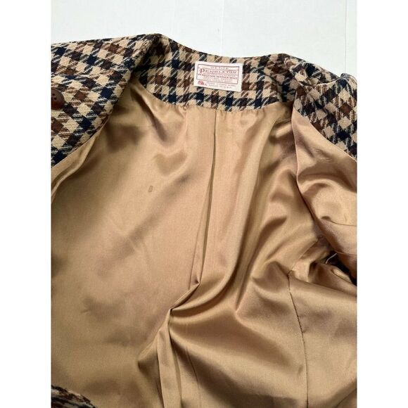 Pendleton Blazer Jacket Equestrian Houndstooth Wool Double Breast Boxy Vintage - Picture 11 of 12